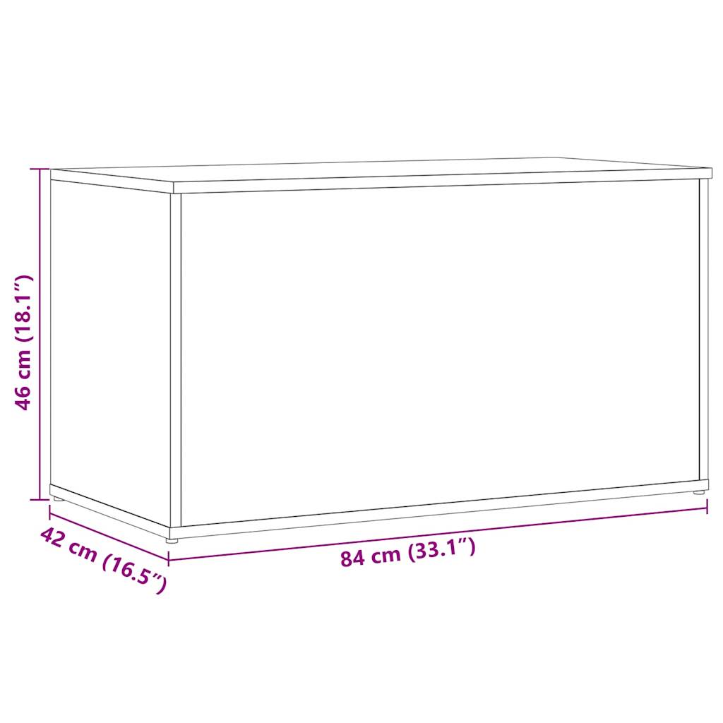 Cassapanca Legno Antico 84x42x46 cm in Legno Ingegnerizzato - homemem39