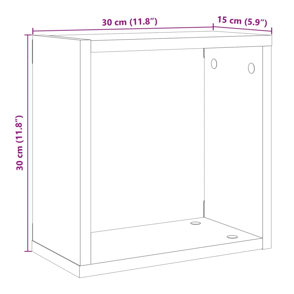 Mensole Parete a Cubo 6 pz Legno Vecchio 30x15x30 cm Truciolato | homemem39