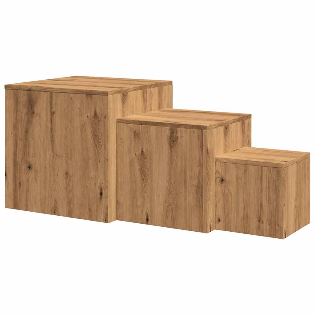 Tavolini 3 pz Rovere Artigianale in Legno Multistrato - homemem39