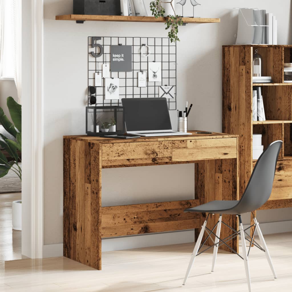 Scrivania Legno Antico 101x50x76,5 cm in Legno Multistrato - homemem39
