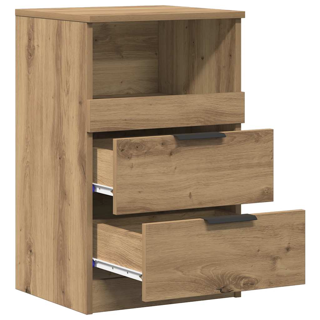 Comodino Rovere Artigianale 40x36x65 cm in Legno Multistrato