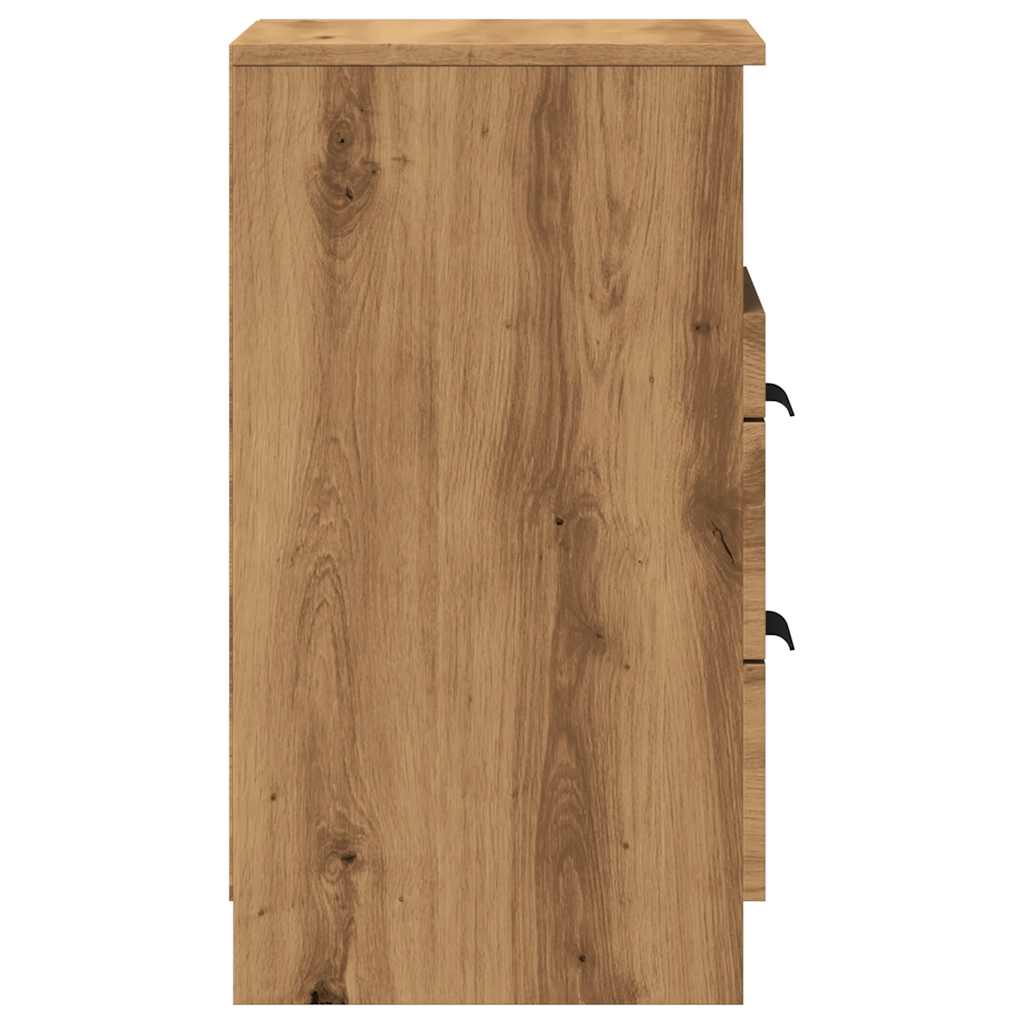 Comodino Rovere Artigianale 40x36x65 cm in Legno Multistrato