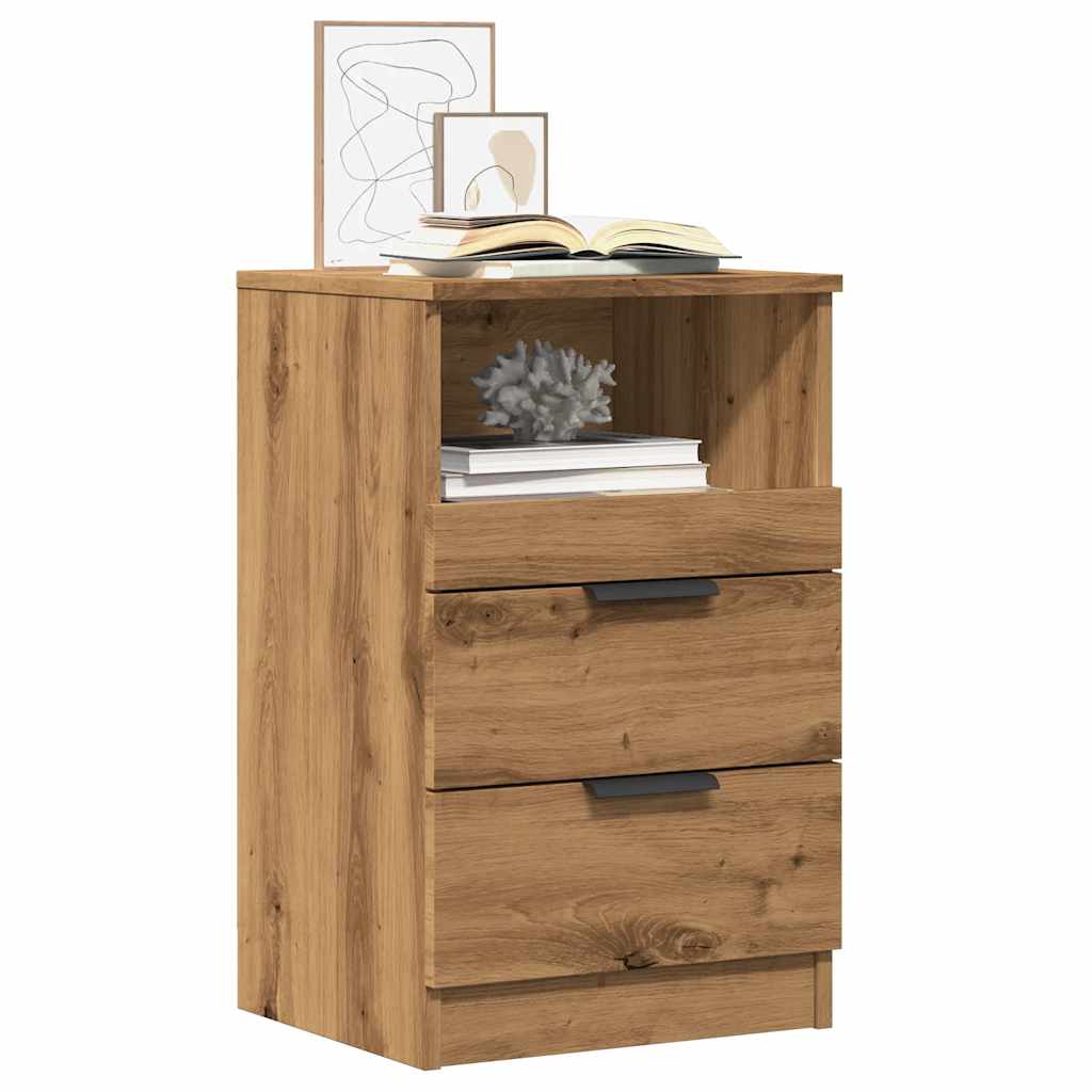 Comodino Rovere Artigianale 40x36x65 cm in Legno Multistrato