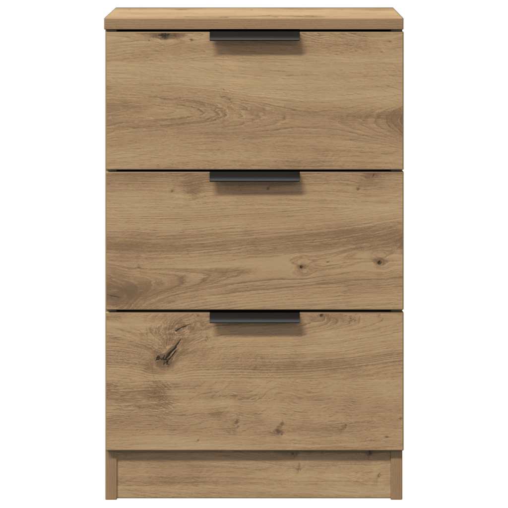 Comodini 2pz Rovere Artigianale 40x36x65cm in Legno Multistrato