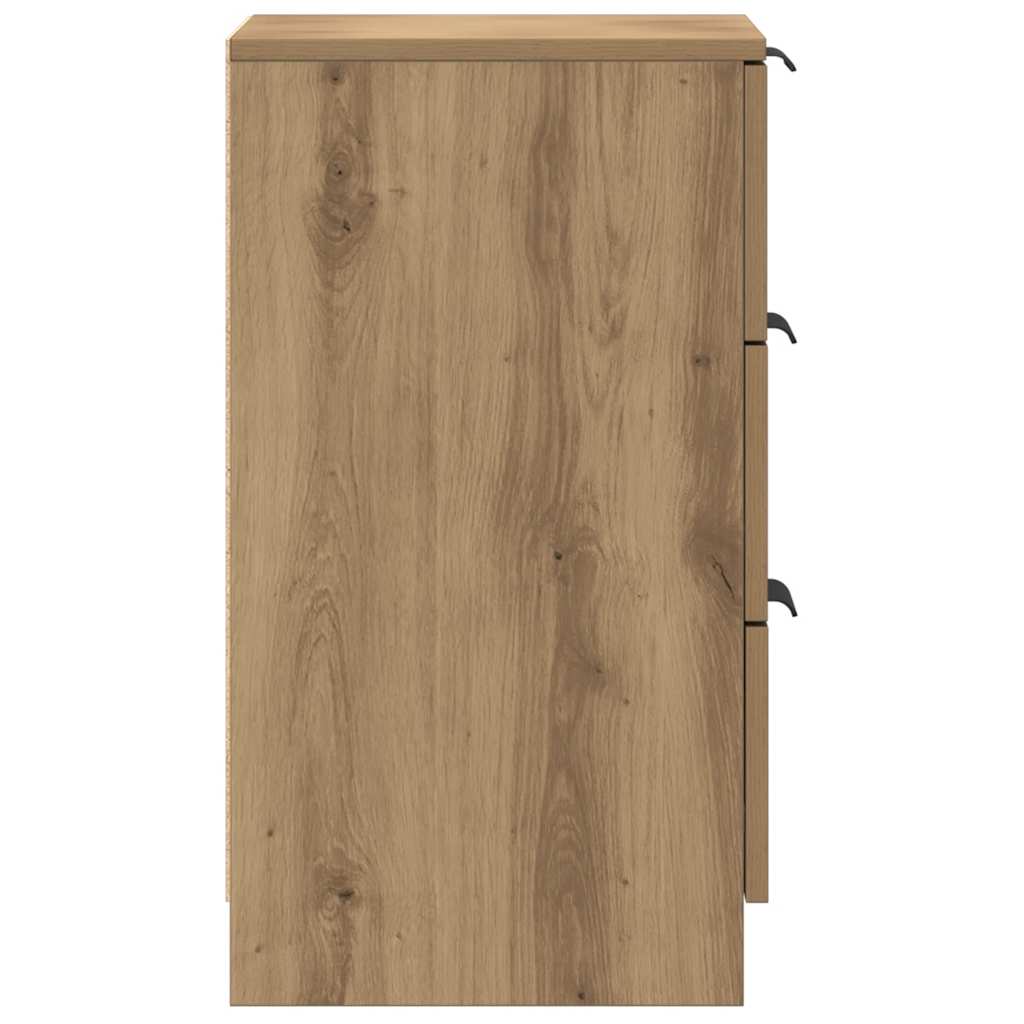 Comodini 2pz Rovere Artigianale 40x36x65cm in Legno Multistrato