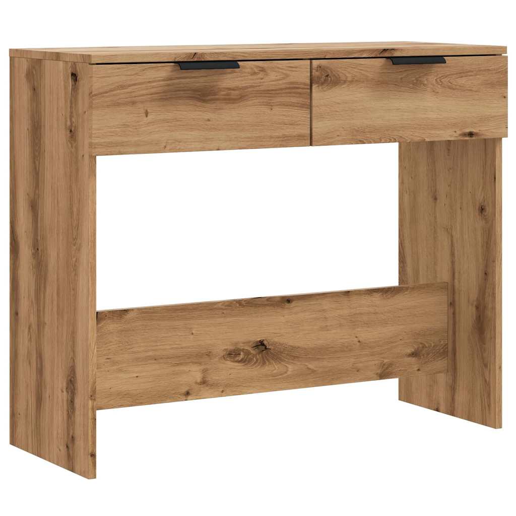 Tavolo Consolle Rovere Artigianale 90x36x75 cm in Truciolato - homemem39