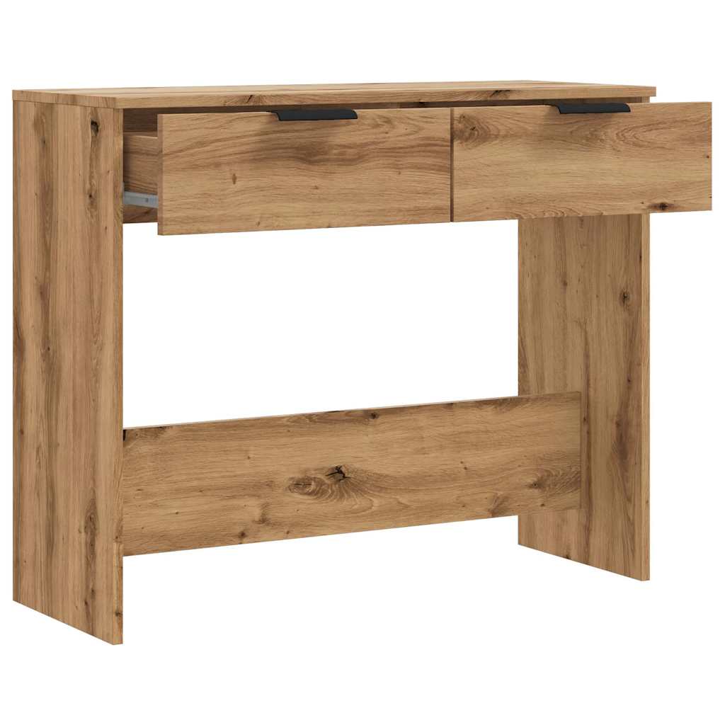 Tavolo Consolle Rovere Artigianale 90x36x75 cm in Truciolato - homemem39