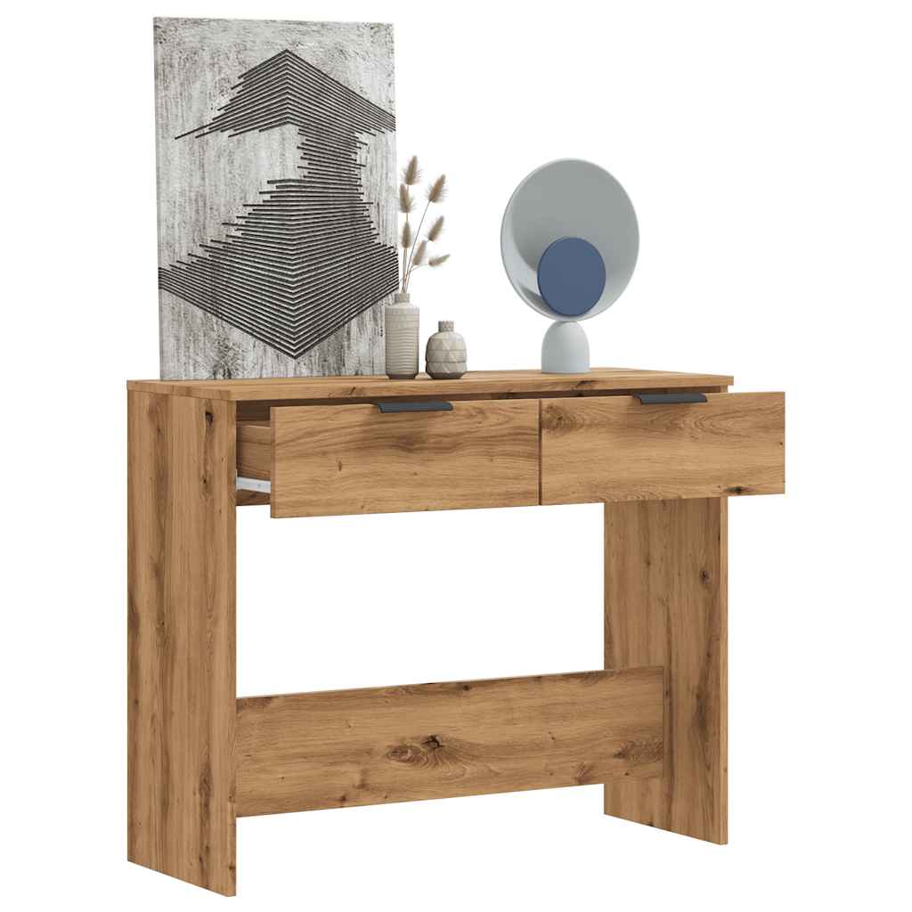 Tavolo Consolle Rovere Artigianale 90x36x75 cm in Truciolato - homemem39