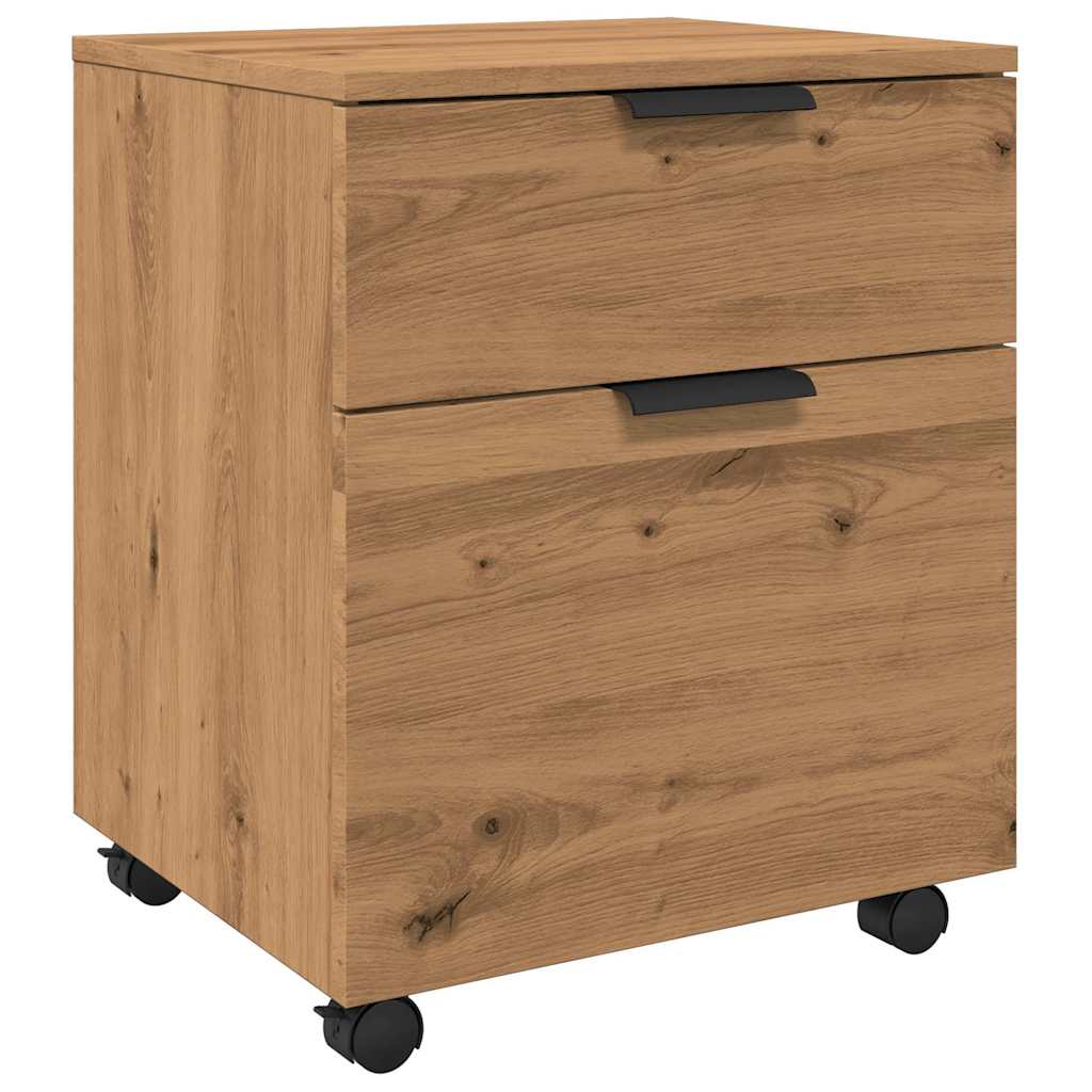 Schedario con Ruote Rovere 45x38x54 cm Legno Multistrato - homemem39