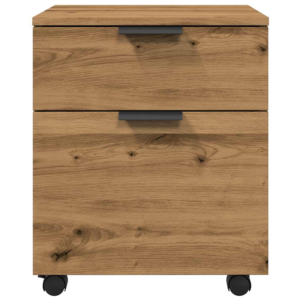 Schedario con Ruote Rovere 45x38x54 cm Legno Multistrato - homemem39