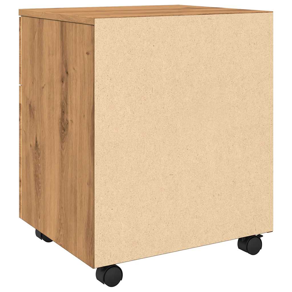 Schedario con Ruote Rovere 45x38x54 cm Legno Multistrato - homemem39