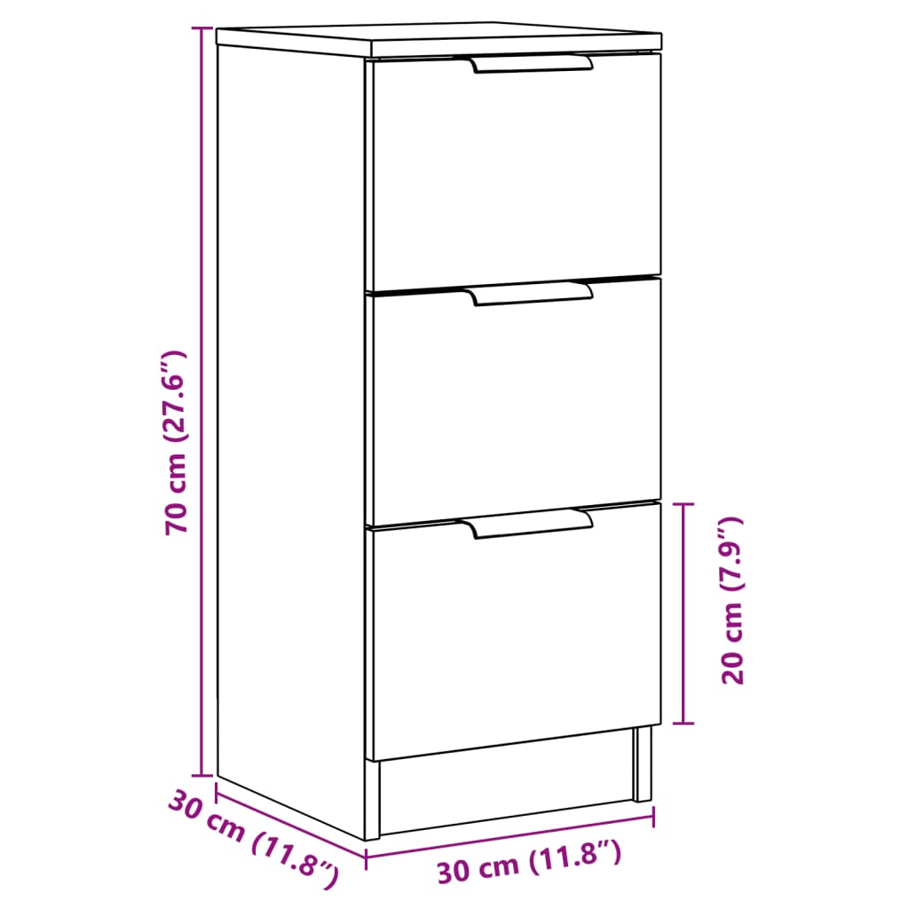 Credenza Rovere Artigianale 30x30x70 cm in Legno Multistrato - homemem39