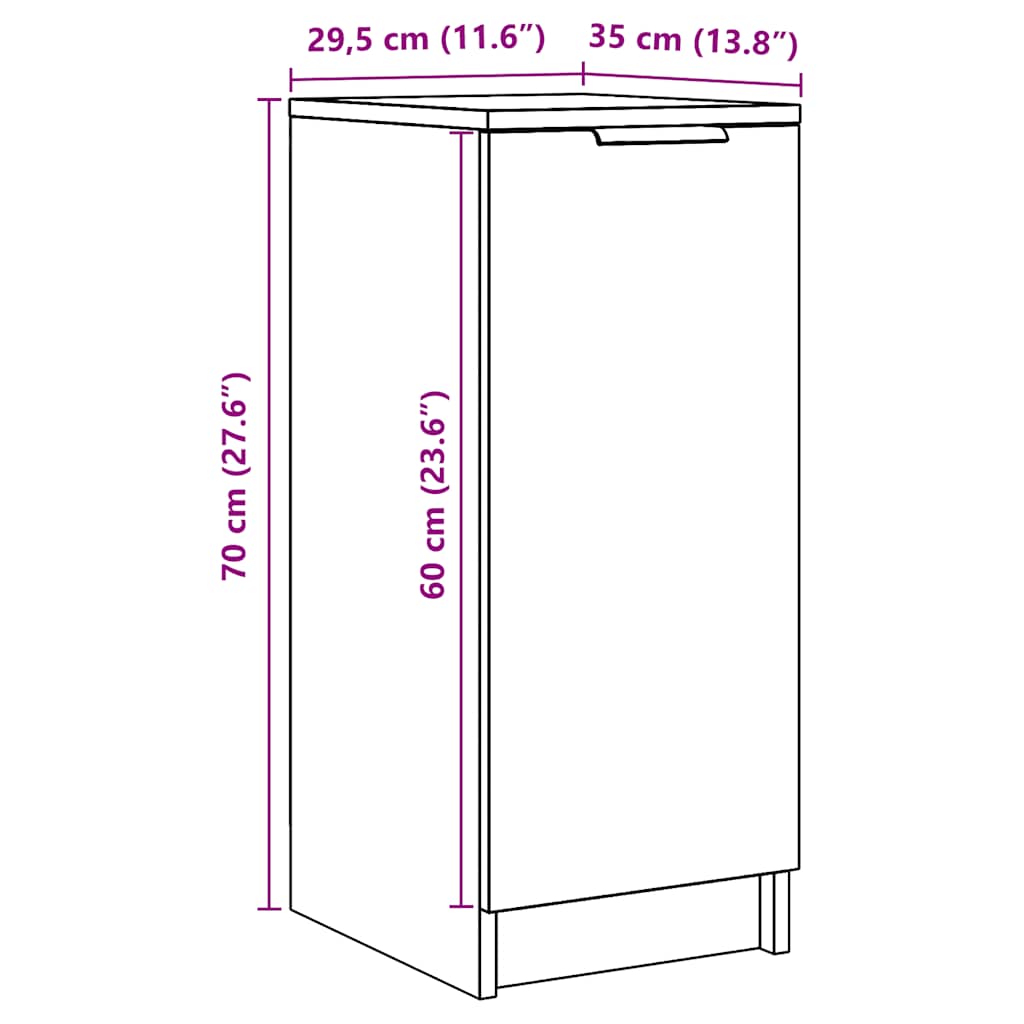 Scarpiera Rovere Artigianale 29,5x35x70 cm in Truciolato - homemem39