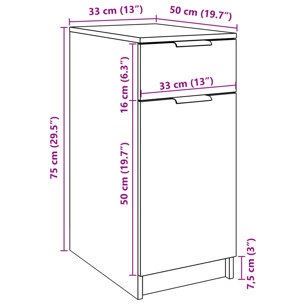 Scrivania Legno Antico 33x50x75 cm in Truciolato | homemem39
