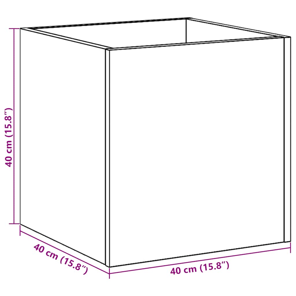 Fioriera Rovere Artigianale 40x40x40 cm in Legno Multistrato