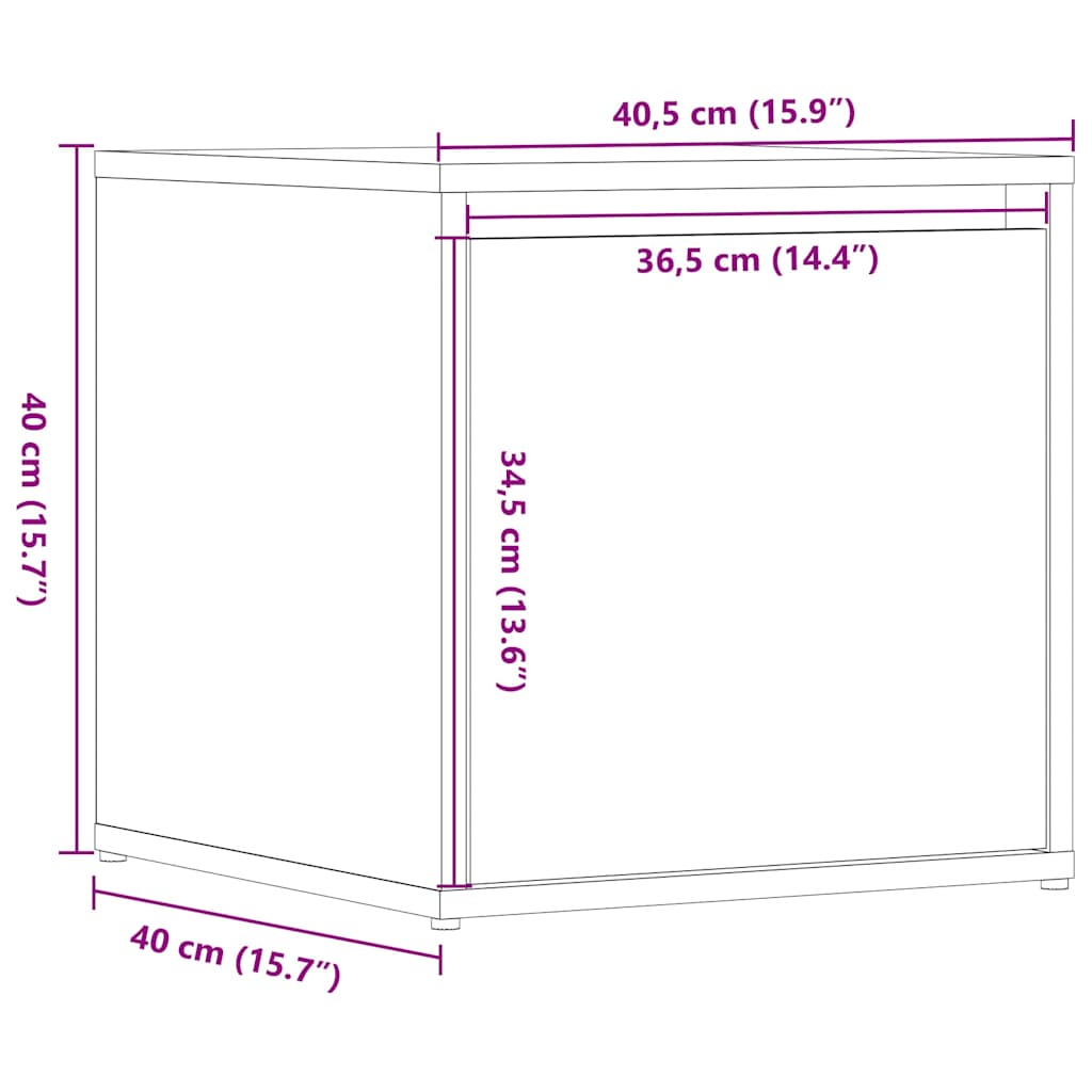 Cassetto Contenitore Rovere 40,5x40x40 cm in Legno Multistrato - homemem39