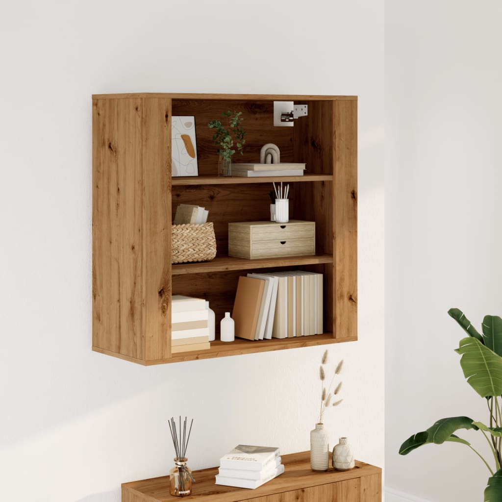 Mobile a Parete Rovere Artigianale 80x33x80cm Legno Multistrato - homemem39