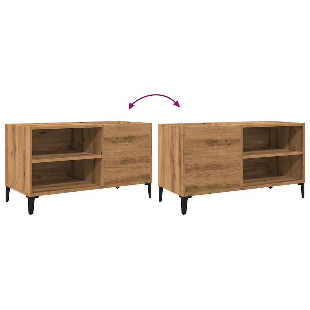 Mobile Porta Dischi Rovere Artigianale 84,5x38x48cm Multistrato - homemem39