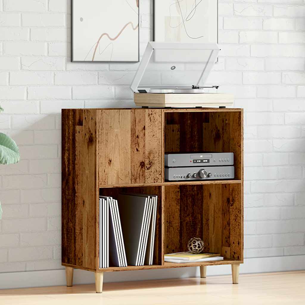 Mobile Porta Dischi Legno Antico 84,5x38x89cm Legno Multistrato - homemem39