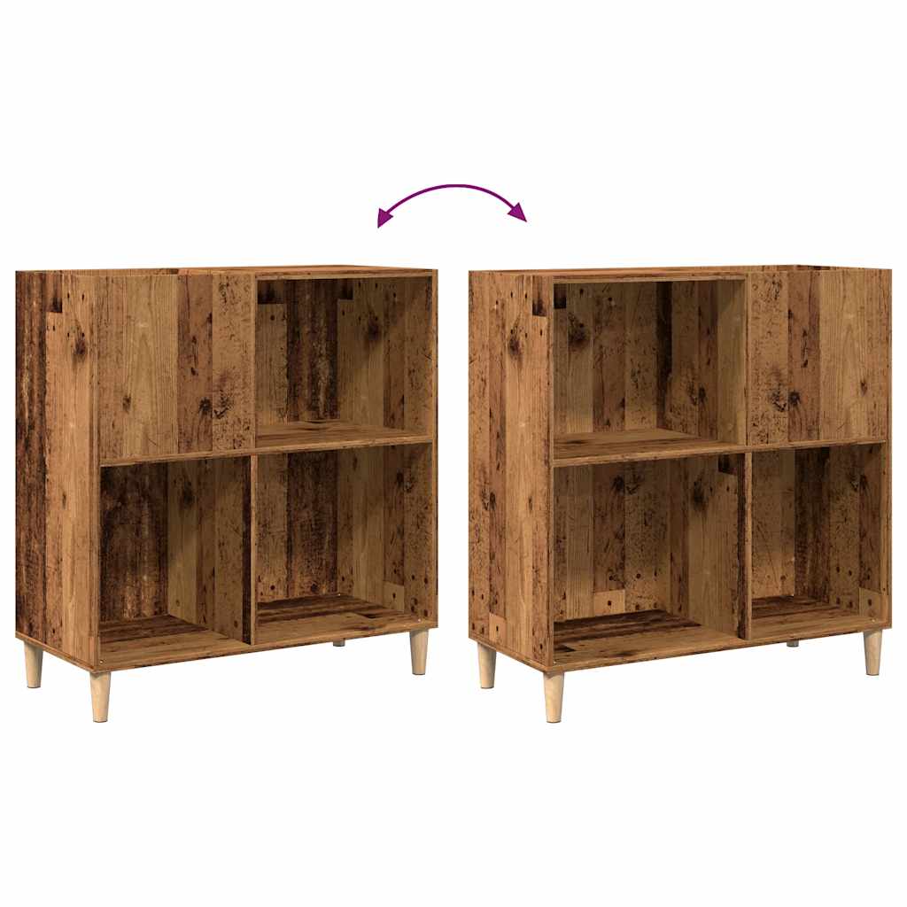 Mobile Porta Dischi Legno Antico 84,5x38x89cm Legno Multistrato - homemem39