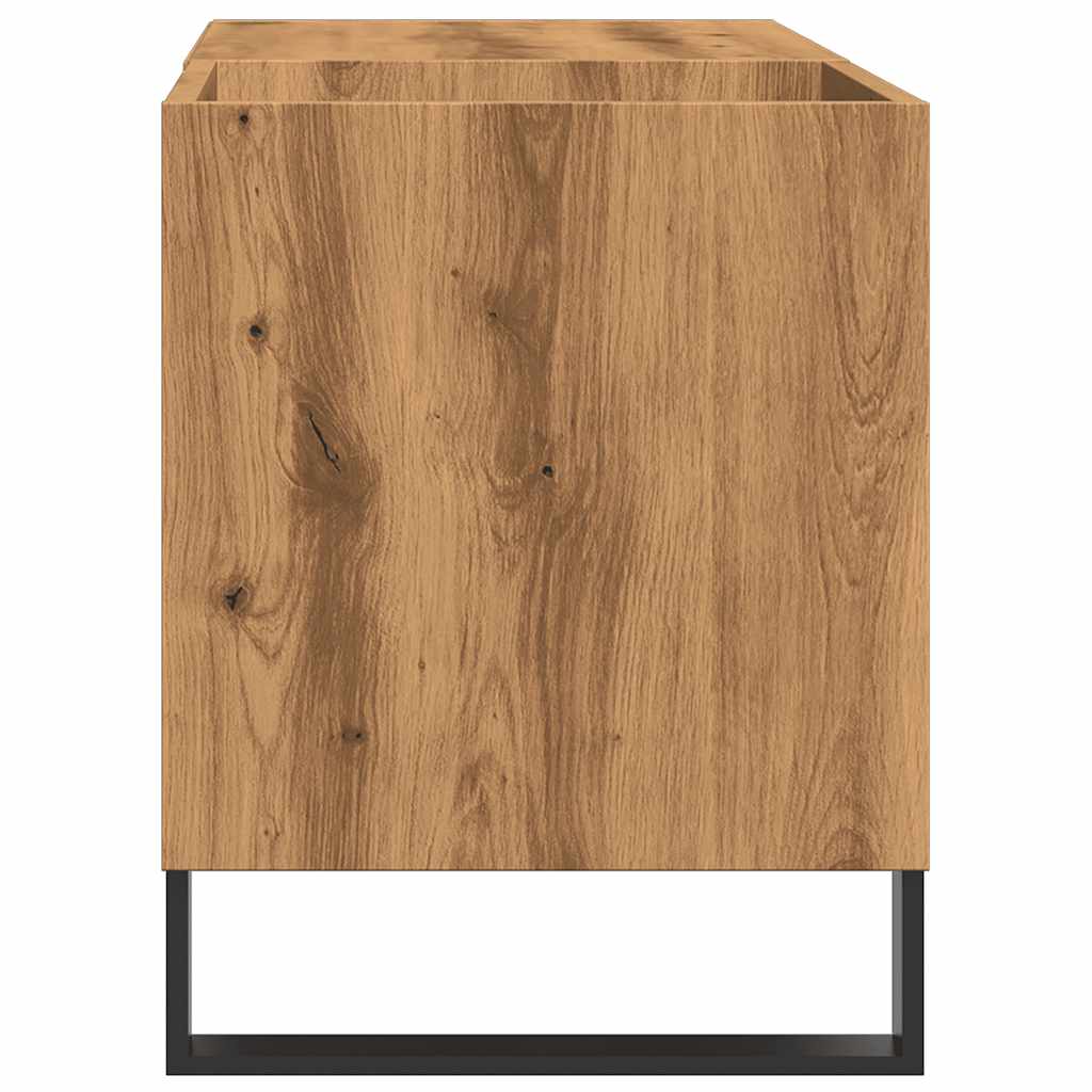 Mobile Porta Dischi Rovere Artigianale 84,5x38x48cm Multistrato - homemem39