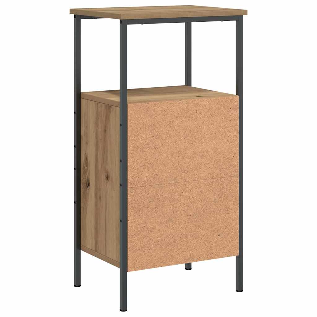 Comodini 2pz Rovere Artigianale 41x31x80cm in Legno Multistrato