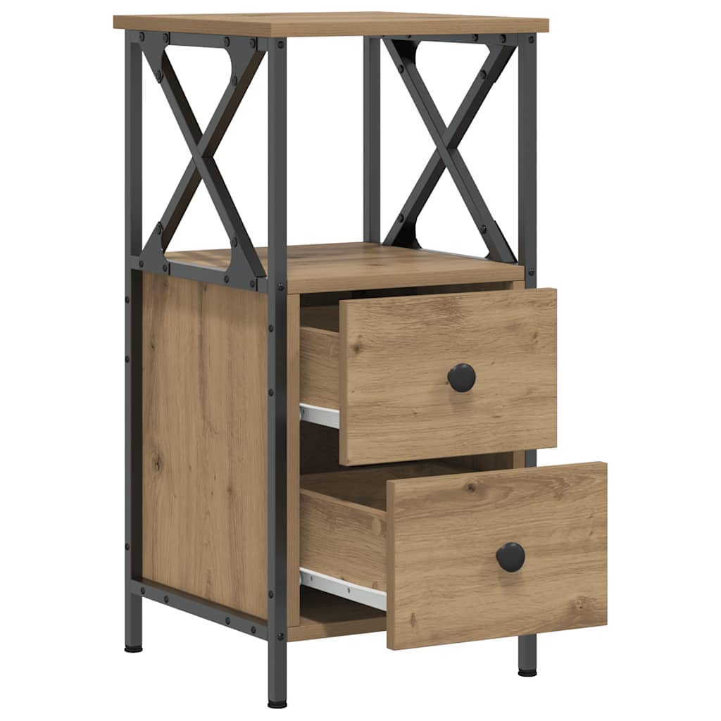 Comodino Rovere Artigianale 34x35,5x70 cm in Legno Multistrato