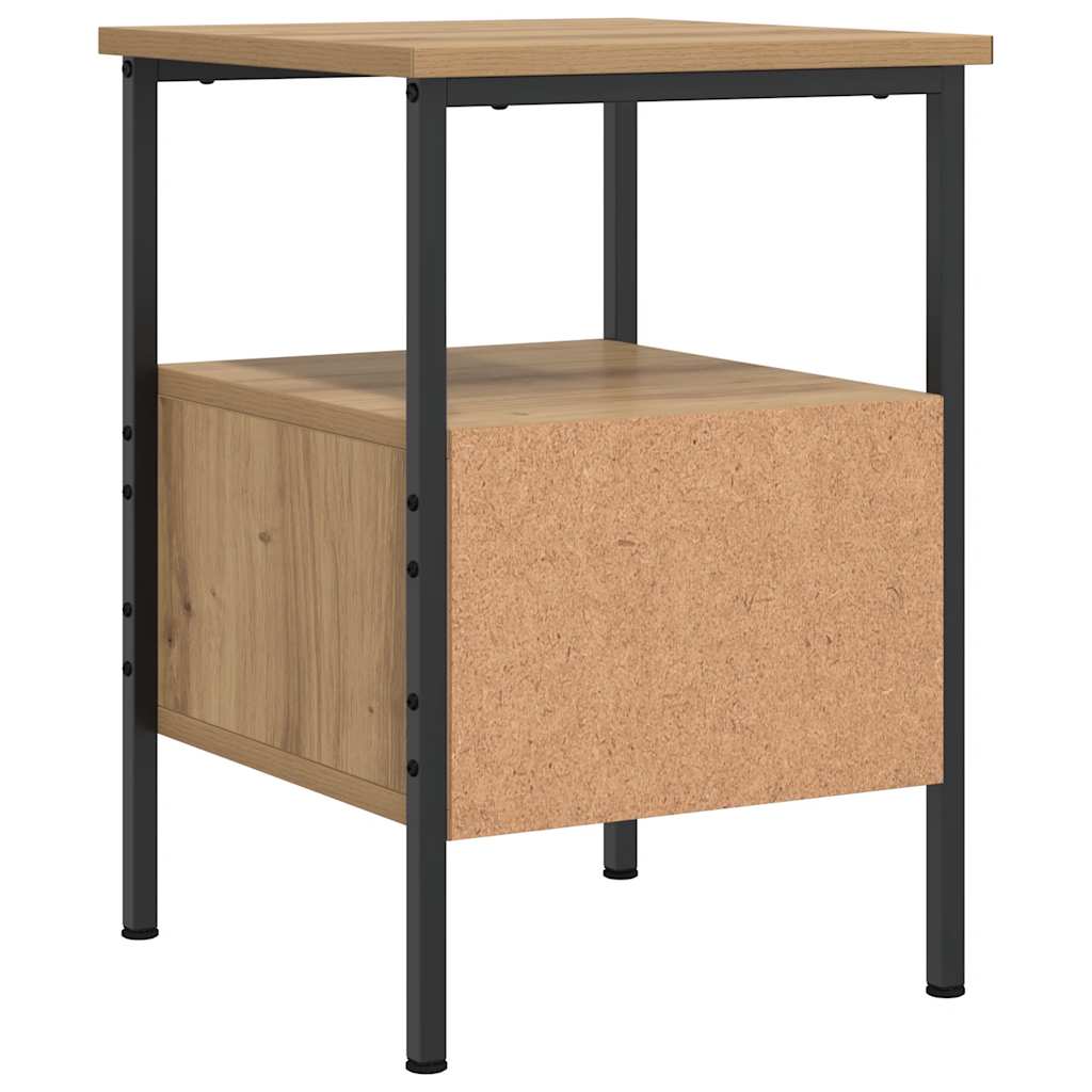 Comodini 2pz Rovere Artigianale 34x36x50cm in Legno Multistrato
