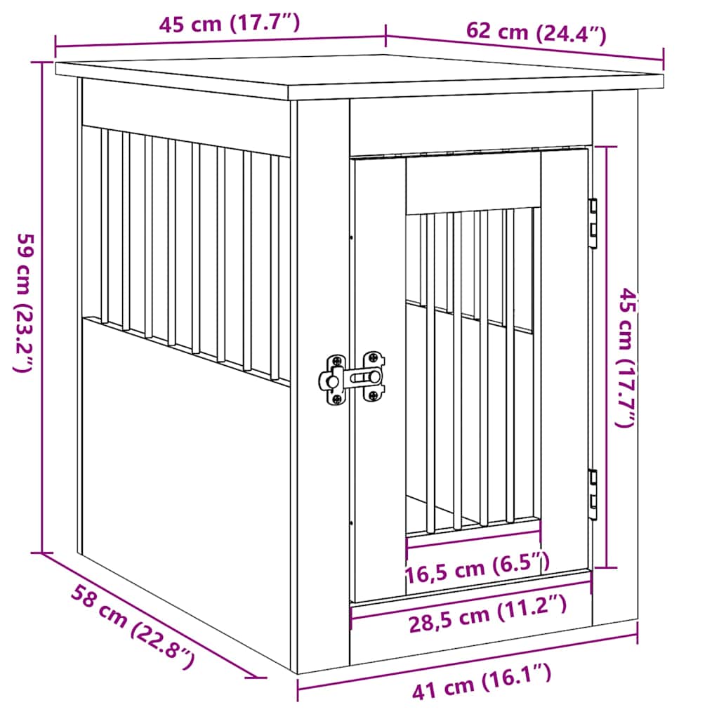 Gabbia Cani da Arredamento Legno Antico Legno Multistrato - homemem39
