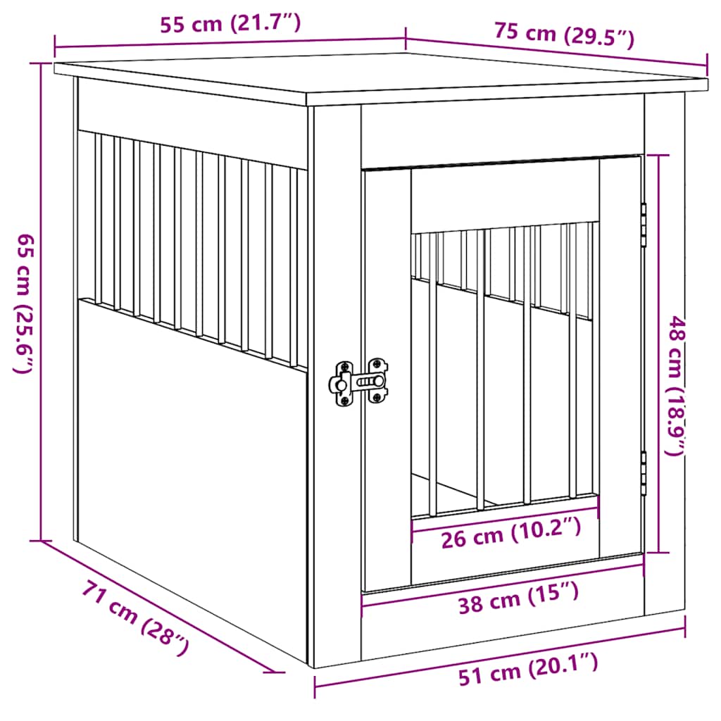 Gabbia Cani Arredamento Rovere Artigianale Legno Multistrato - homemem39