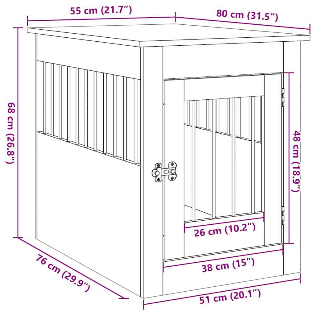 Gabbia Cani da Arredamento Legno Antico Legno Multistrato - homemem39