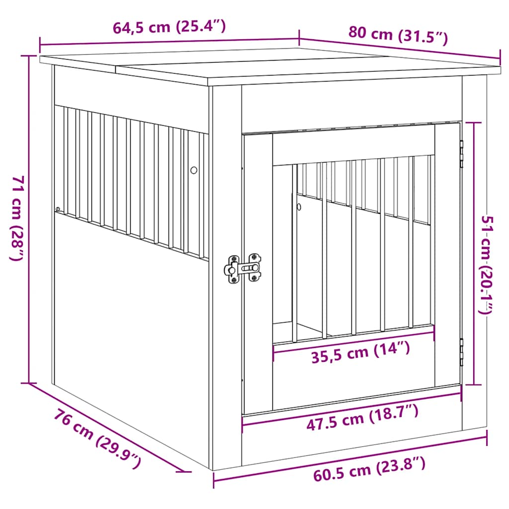 Gabbia Cani da Arredamento Legno Antico Legno Multistrato | homemem39