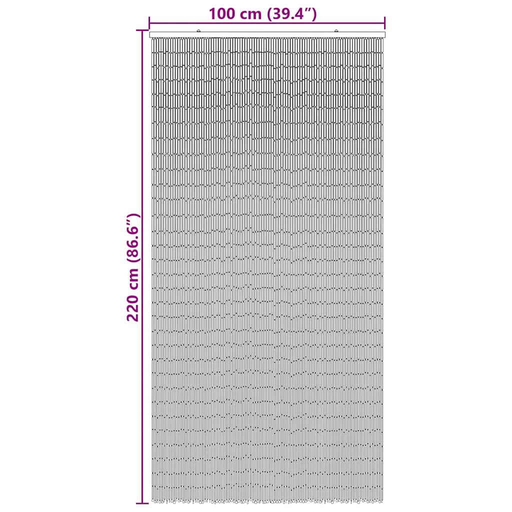 Tenda Antimosche per Porte Stampa Palma 100x220 cm Bambù - homemem39