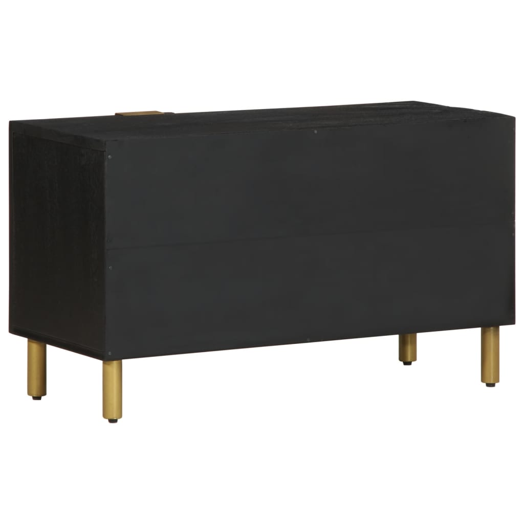 Mobile Porta TV Nero 80x33x46 cm in Legno Multistrato - homemem39