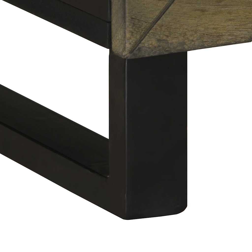Mobile Porta TV Nero 70x33x46 cm in Legno Massello di Mango - homemem39