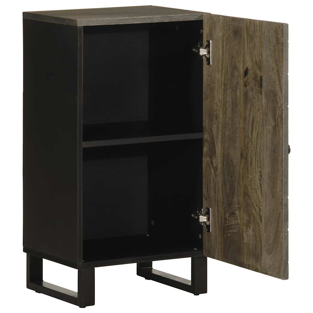 Credenza Nera 40x33x75 cm in Legno Massello di Mango - homemem39