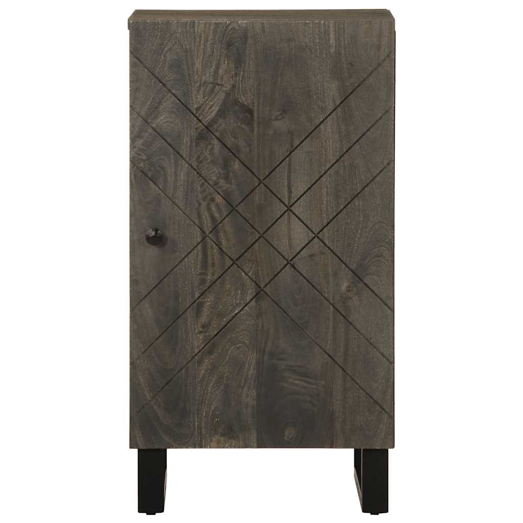 Credenza Nera 40x33x75 cm in Legno Massello di Mango - homemem39