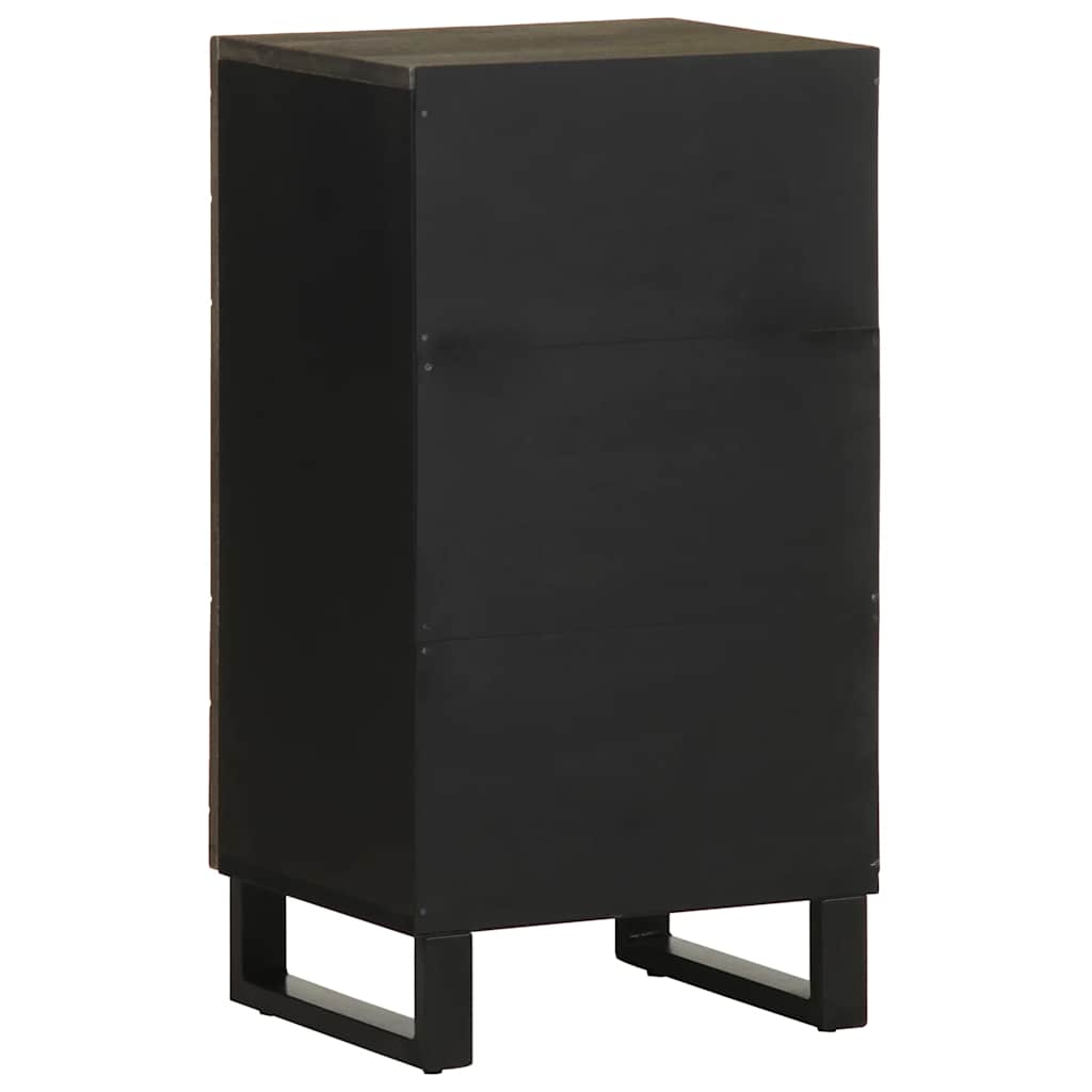 Credenza Nera 40x33x75 cm in Legno Massello di Mango - homemem39