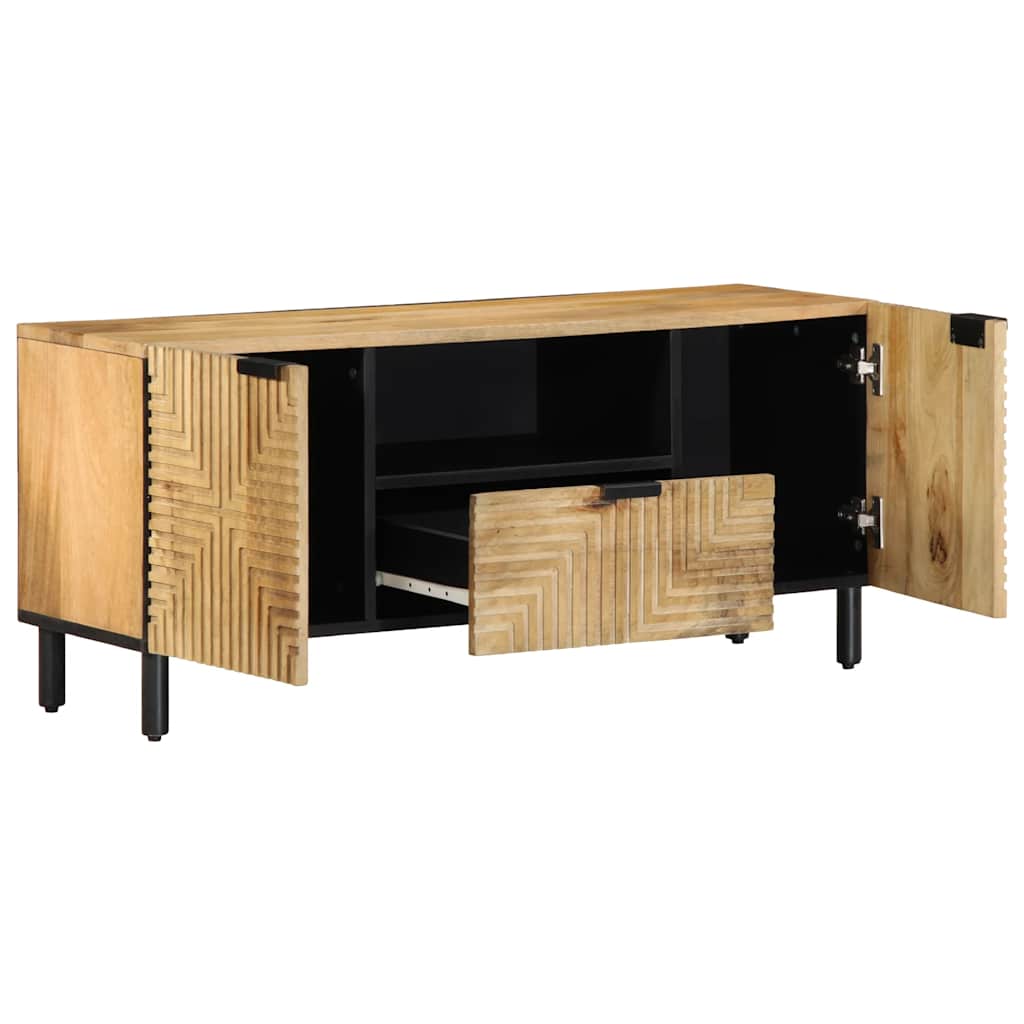 Mobile Porta TV Marrone 105x33x46cm in Legno Massello di Mango - homemem39