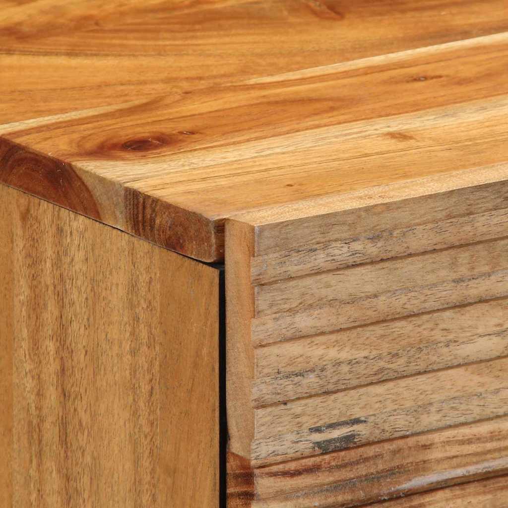 Armadio da Notte con cassetto Marrone legno massello di acacia