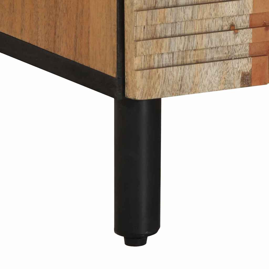 Armadio da Notte con cassetto Marrone legno massello di acacia