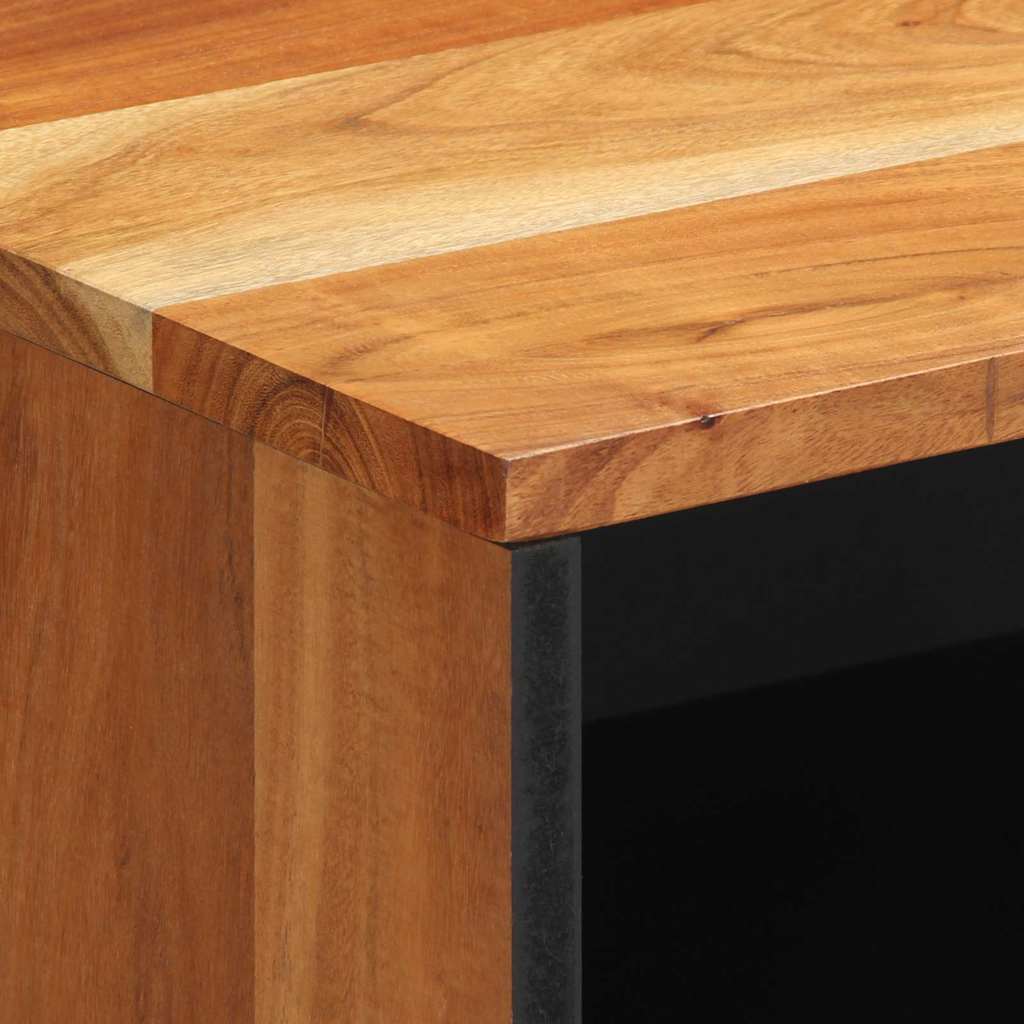 Armadio da Notte con cassetto Marrone legno massello di acacia