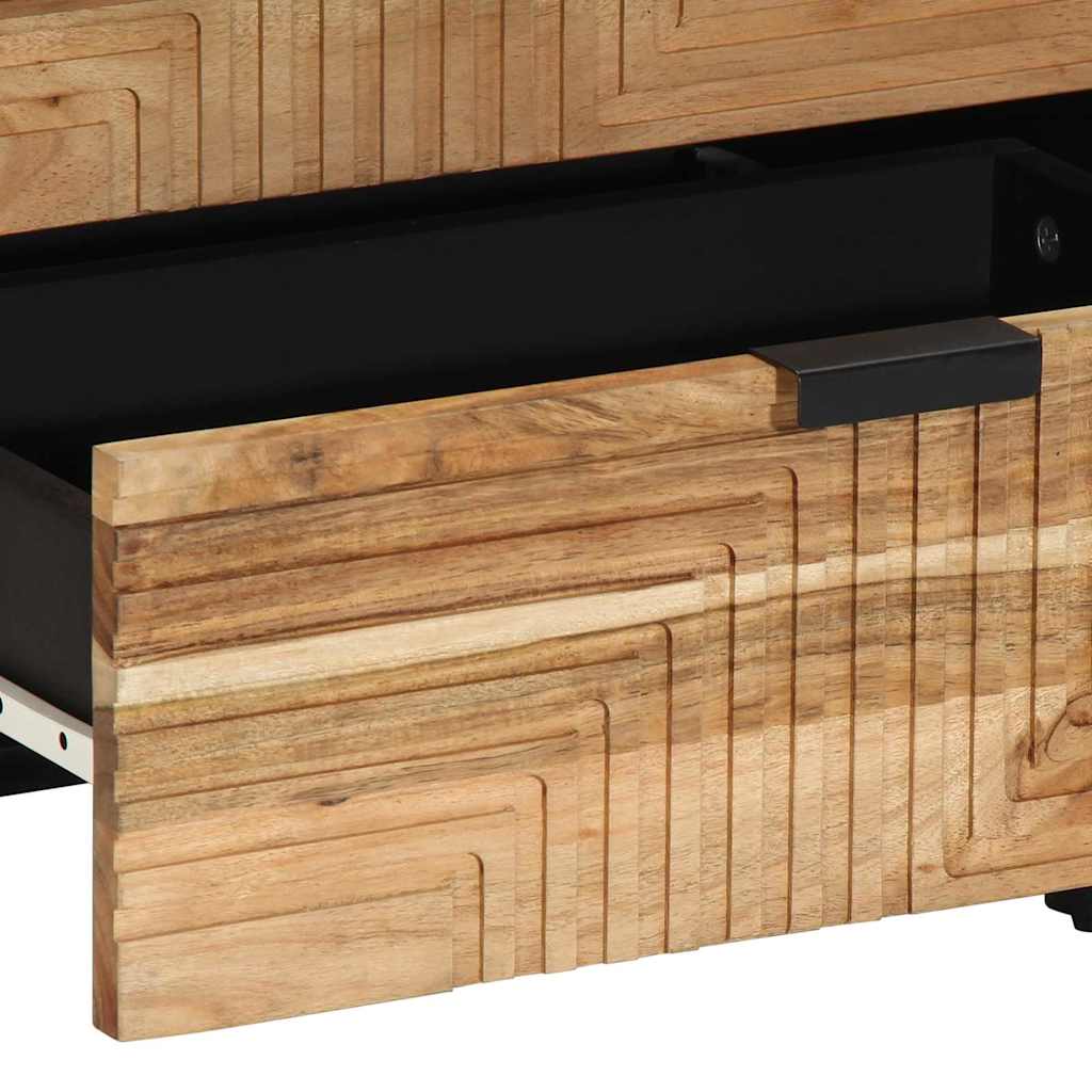 Armadio da Notte con cassetto Marrone legno massello di acacia