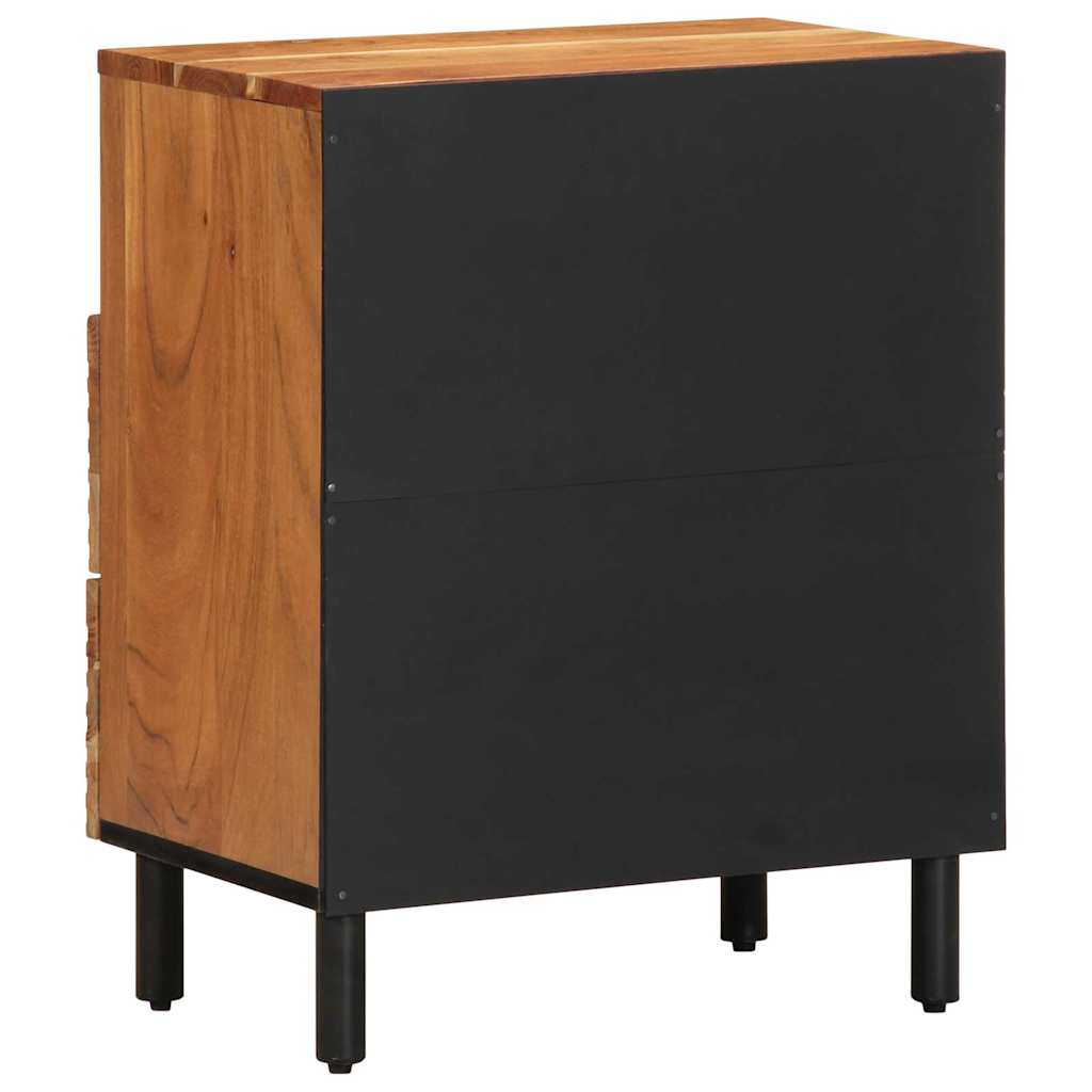 Armadio da Notte con cassetto Marrone legno massello di acacia
