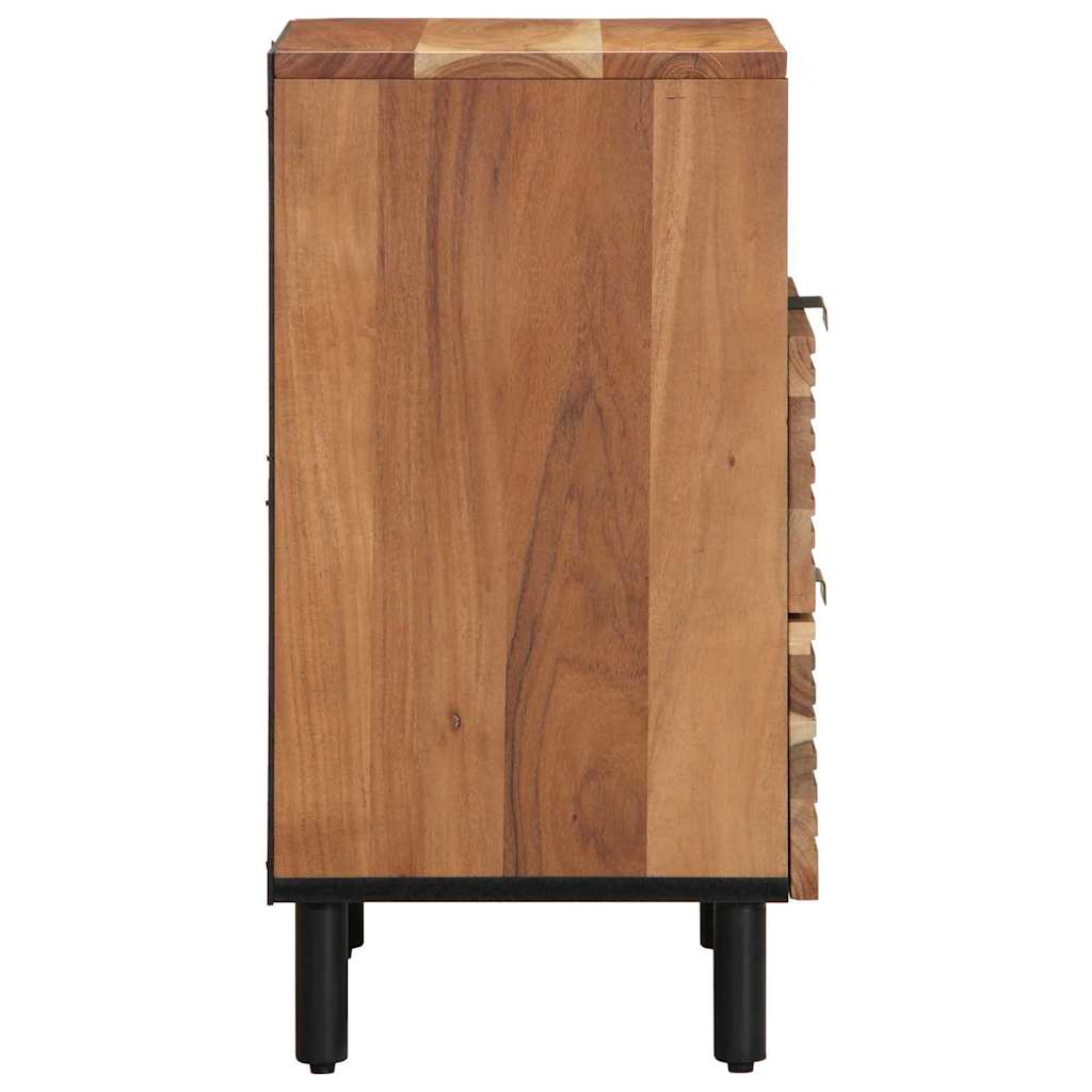 Armadio da Notte con cassetto Marrone legno massello di acacia