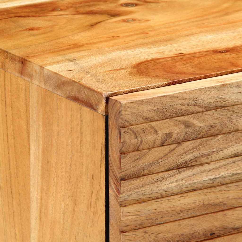 Armadio da Notte con cassetto Marrone legno massello di acacia