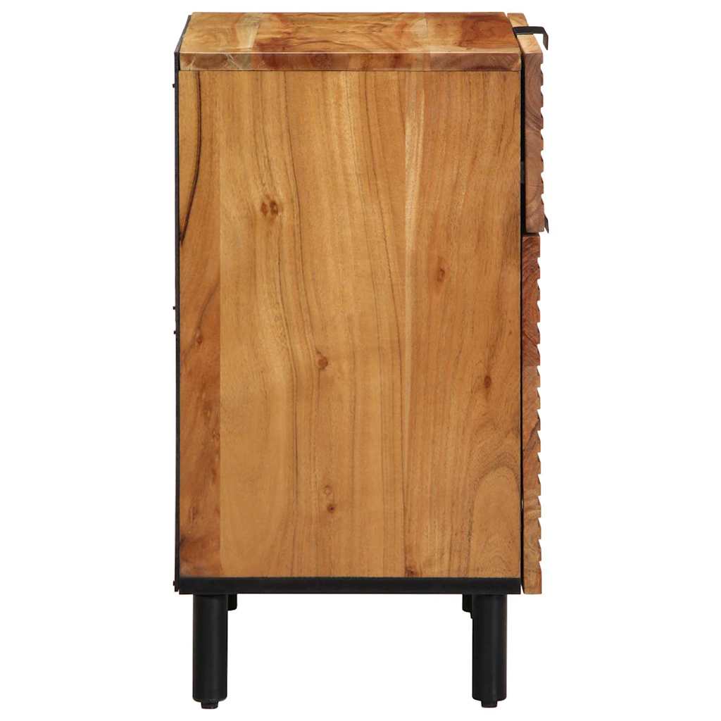 Armadio da Notte con cassetto Marrone legno massello di acacia