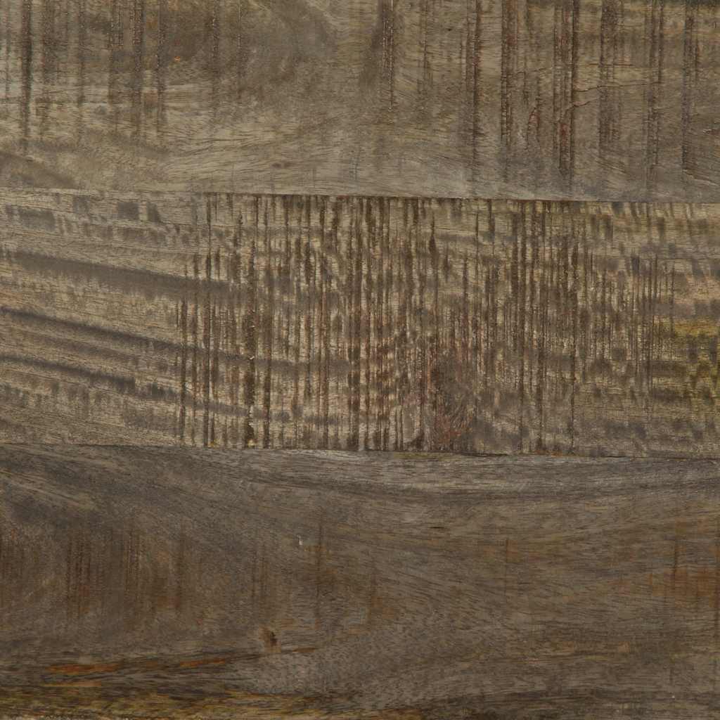 Comodino Grigio Chiaro 40x33x46 cm in Legno Massello di Mango - homemem39