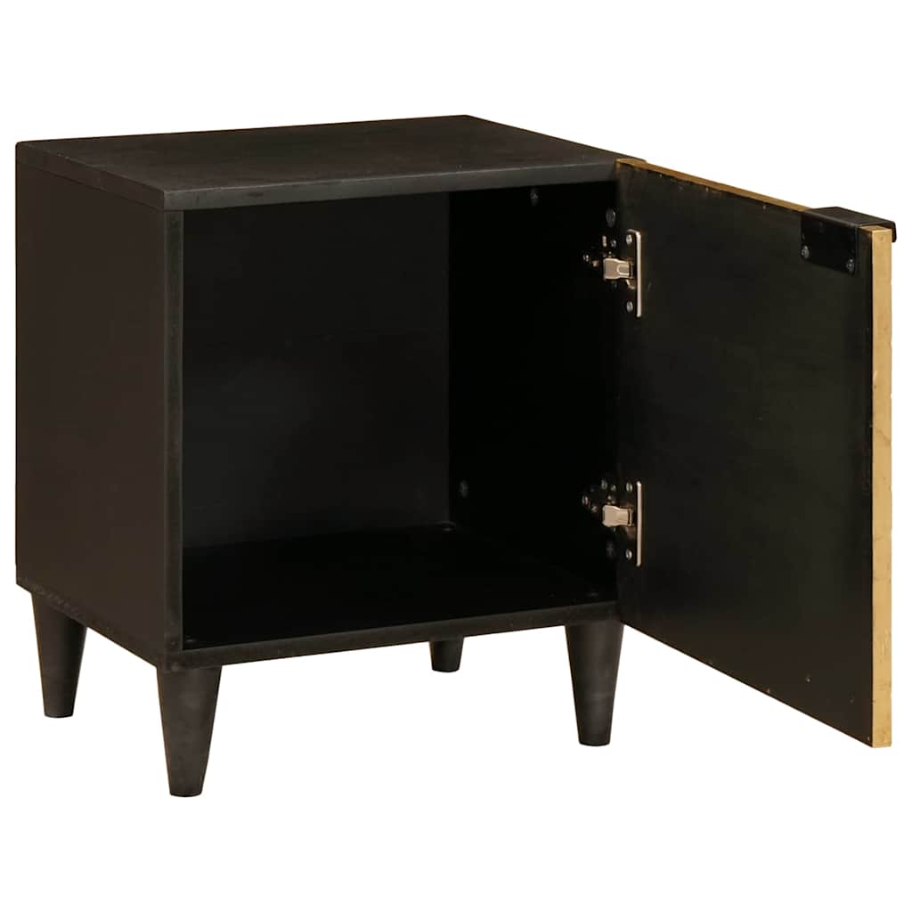 Comodino Nero e Oro 40 x 33.5 x 46 cm