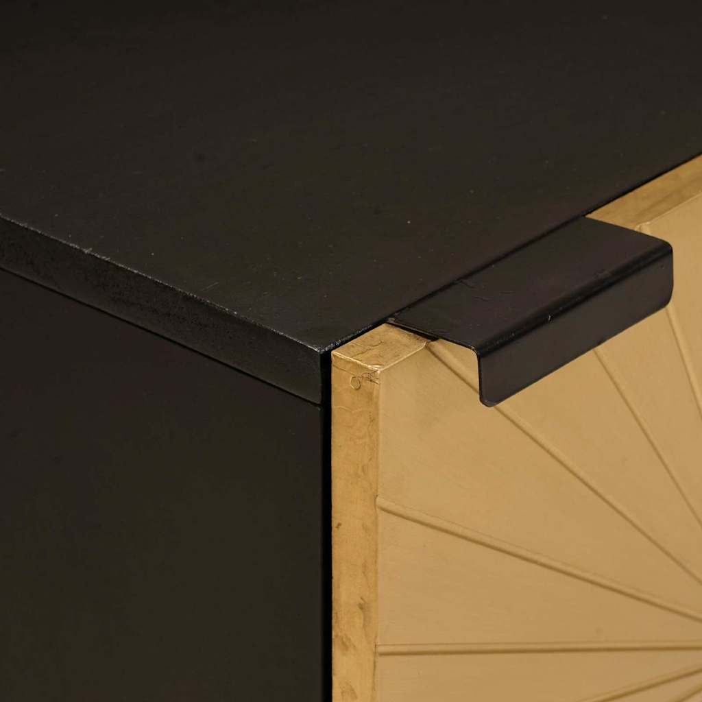 Comodino 2 pcs Nero e Oro 40 x 33.5 x 46 cm